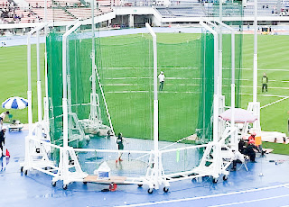 都総体の円盤投に出場し、自己ベストを更新しました！